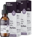 Marie Originals Natural Ear Oil Drops | Mullein Garlic Oil Ear Drops for Infections Prevention, Herbal Ear Ache Drops for Adults, Kids & Pets, Soothes Ear Pain & Wax Removal, Earache Remedies (2 Pack)