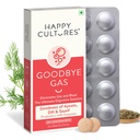 Happy Cultures Goodbye Gas, Chewable Gas Relief Kapseln für Verdauungs-Gesundheit, Bloating und Verdauung mit Simethicone 50mg - 30 Chewables