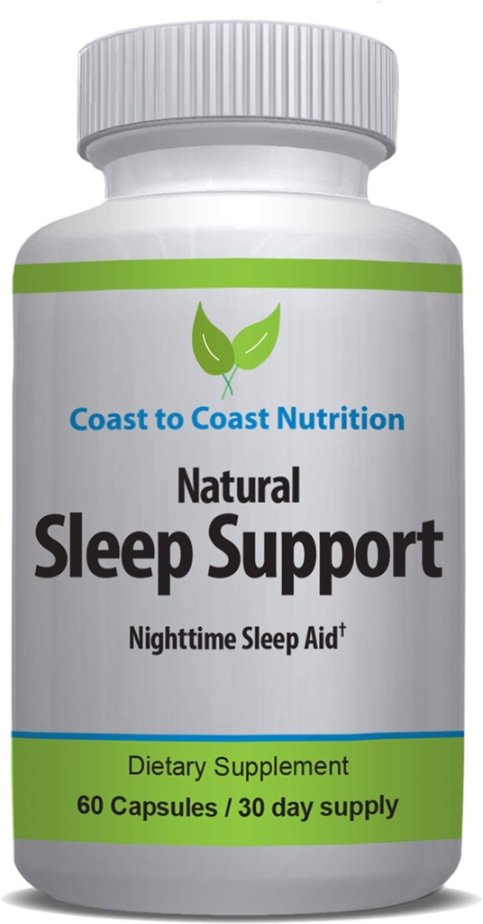 Supplemento di supporto per il sonno, 60 capsule con L-Tryptophan, GABA, camomilla, melatonina 10 mg + miscela di formula dormiente. Alimentazione di 30 giorni