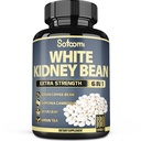 Satoomi 6in1 White Kidney Bean Extract Kapseln - 6 Monate Versorgung - Extra Blend mit Olivenöl Blatt, Grüne Kaffeebohne & Grüner Tee - 180 Zähler