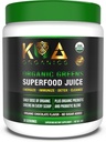 Greens Superfood Juice Powder - USDA Organic Super Greens Powder mit Spirulina, Chlorella, Matcha, Weizengras, Verdauungsenzyme & Probiotics - Schokoladengeschmack -30 Serv