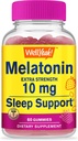 WellYes Melatonin 10mg Gummies - 2 mesi di alimentazione - Natural Sourced Flavor, Droga-Free Gummy Supplement - Gluten and Gelatin Free, Vegetariano - 60 Gummies