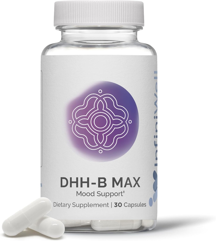 InfiniWell DHH-B Max - 15mg DHH-B Mood Support Supplemento - 20x Più Potente rispetto Standard Magnolia Bark Extract - Promuovi Rilassamento, Calma, Clarity cognitiva e un sano ciclo di sonno REM (30 capsule)
