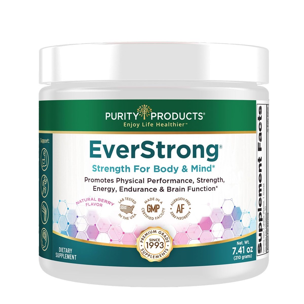 Prodotti di purezza EverStrong Polvere da Muscle Matrix Blend - Creapure Creatine - Boron (FruiteX-B PhytoBoron) - Estratto di ciliegia - Boosted con 1000 IU Vitamin D - Berry Burst (210 g)