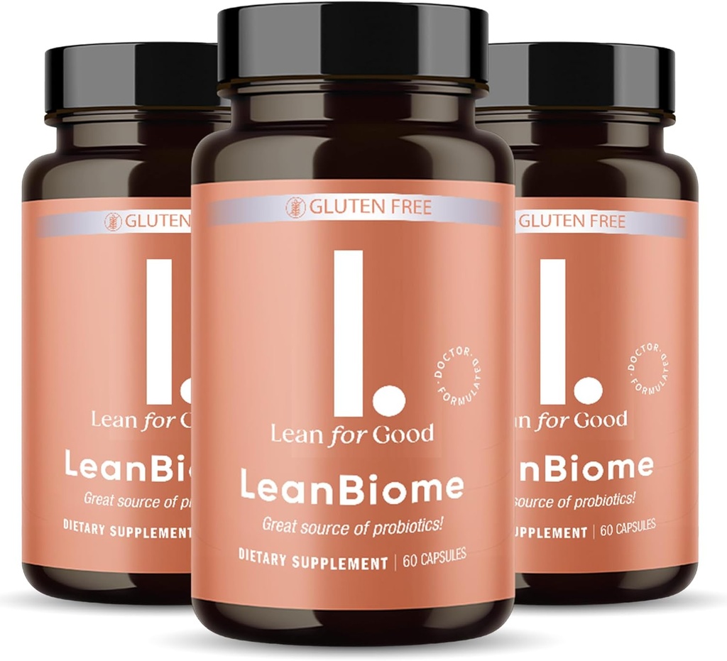 LeanBiome, Formula Probiotica 9-Strain, Supporta un Microbiome di Gut bilanciato, Probiotici Gut potenti con Phytosome Greenselect - 60 Capsule, 3 Pack