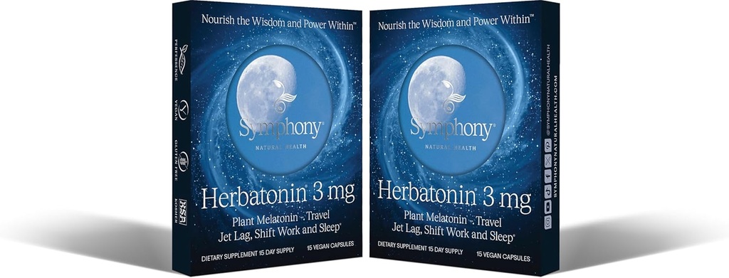 Herbatonin® 3mg - Die erste natürliche Pflanze Melatonin Adult Sleep Aid, Circadian Rhythm Unterstützung für Jet Lag, Shift Work, General Sleeplessness - 120 Pure Vegan Capsules (120 Tage Versorgung)