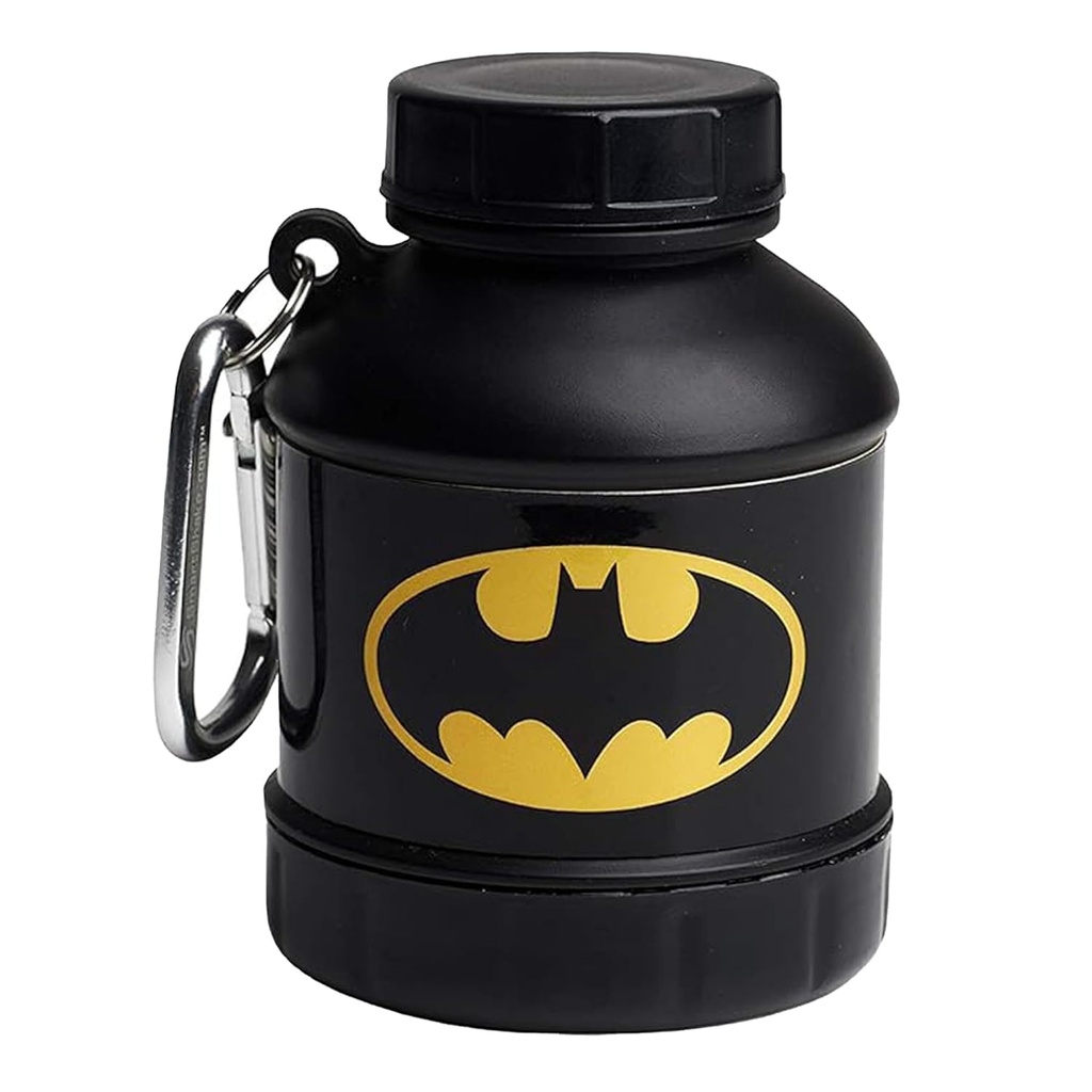 Smartshake Justice League Whey2Go Batman Protein Powder Storage Container 50g – BPA Free Shaker Bottle Funnel per Whey Protein Powder - 110ml, DC Comics Batman