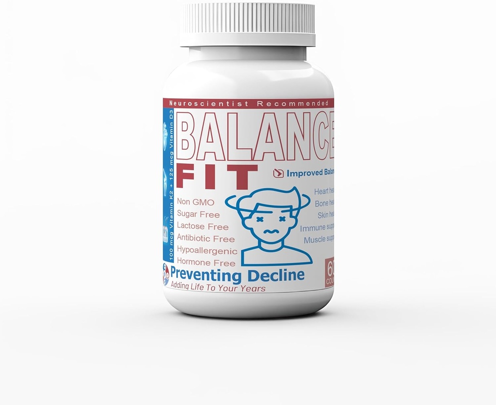 BalanceFit | 100mcg Vitamin K2 + Vitamin D3 Kapseln | Unterstützt Balance und Equilibrium | 60 Kapseln