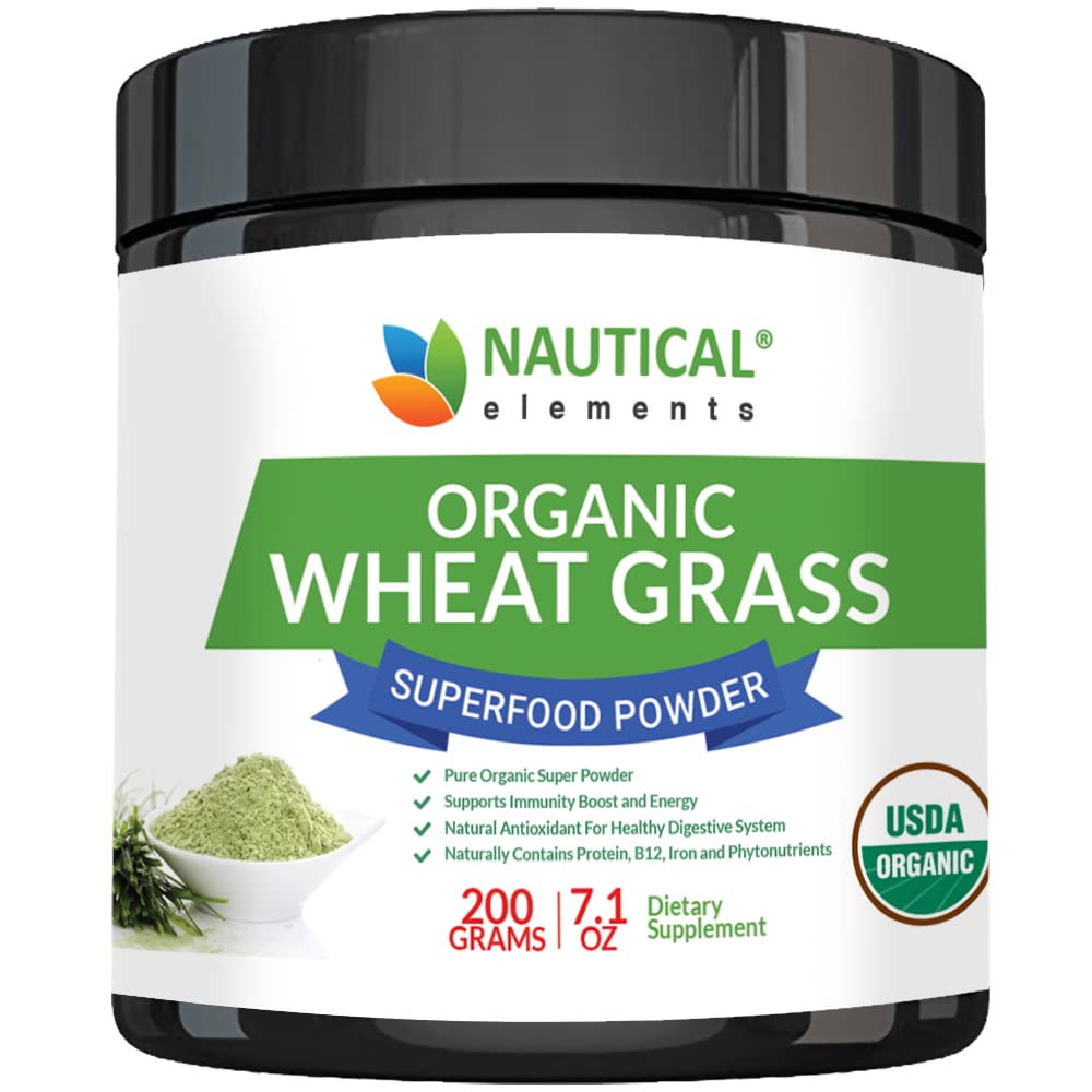 Poudre d'herbe de blé - Blé biologique certifié USDA Poudre d'herbe de blé qui est riche en acides aminés essentiels, chlorophylle, antioxydants, acides gras, minéraux et vitamines - É.-U. Grown - Vegan & Superfoods non-OGM
