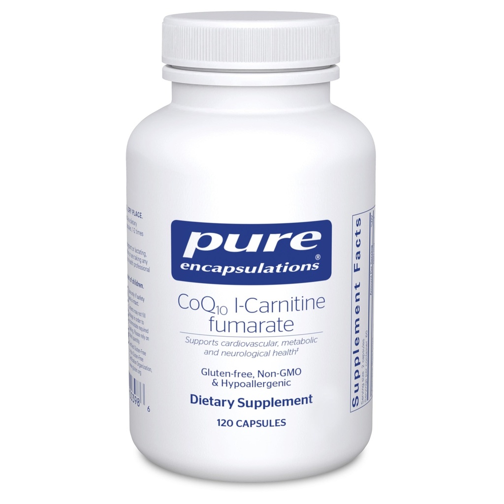 Pure Encapsulations CoQ10 l-Carnitin Fumarate | Ultra-Charged Cardiovascular Support | 120 Kapseln