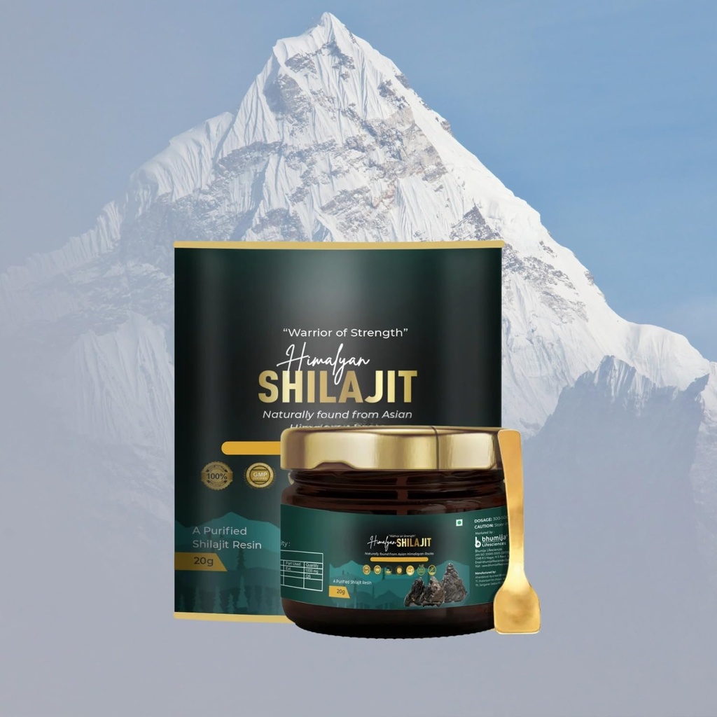 Bhumiija und Life Science Organic Resin Shilajit Ergänzung für Männer und Frauen