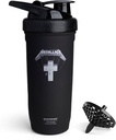 Smartshake Rockband rinforzare in acciaio inox Protein Shaker Bottiglia 900 ml | 30 oz - Leakproof Screw-on Lid - BPA Free – Unisex - Metallica, Master of Puppets Logo su bottiglia