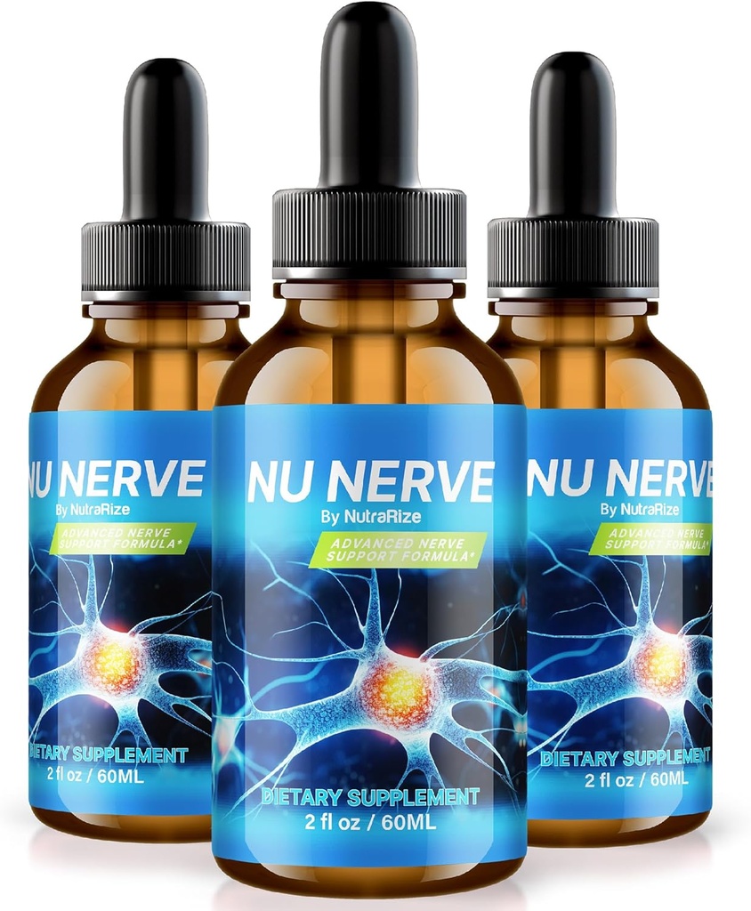 NutraRize (Pack of 3 Nu Nerve Drops, Nerve Health Support, Tutto Natural Potent Supplement, Formula nutrizionale per la crescita sana di nervi, Official Blood Liquid Drops Recensioni (90 Serve)