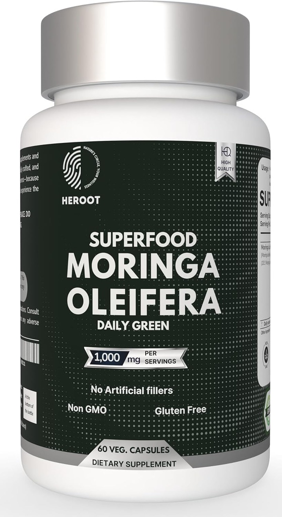 Bio Moringa Kapseln | Green Moringa Blatt Ergänzung für Energie, Stoffwechsel und Immununterstützung – 20 Kapseln, Natürliche Superfood