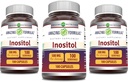 Formules étonnantes Inositol 500 Mg.com Capsules Supplément.com Non-GMO.com Sans gluten.com Fabriqué aux États-Unis (paquet de 3-100 Count)