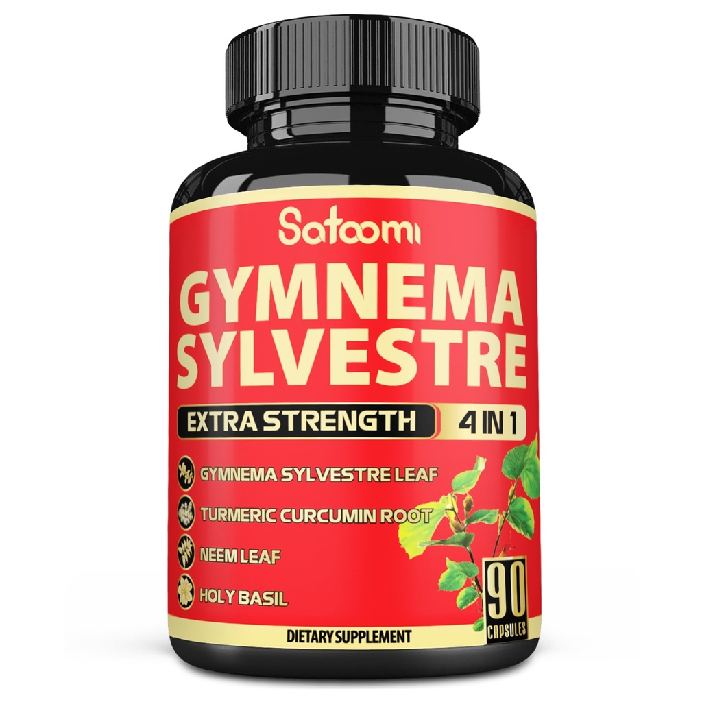 Estratto di caffè verde Satoomi Pure Gymnema Sylvestre - 90 Capsule per 3-Month - Combinato con Neem Leaf, Sacro Basilio & Curcumin Root