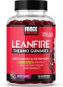 Force Factor LeanFire Thermo Gummies con B12 Vitamine, Caffeina, & Green Coffee Bean, Boost Energy, Metabolismo, Endurance, Stamina, Motivazione, Focus, & Performance, Pre Workout Gummies, 60 Gummies