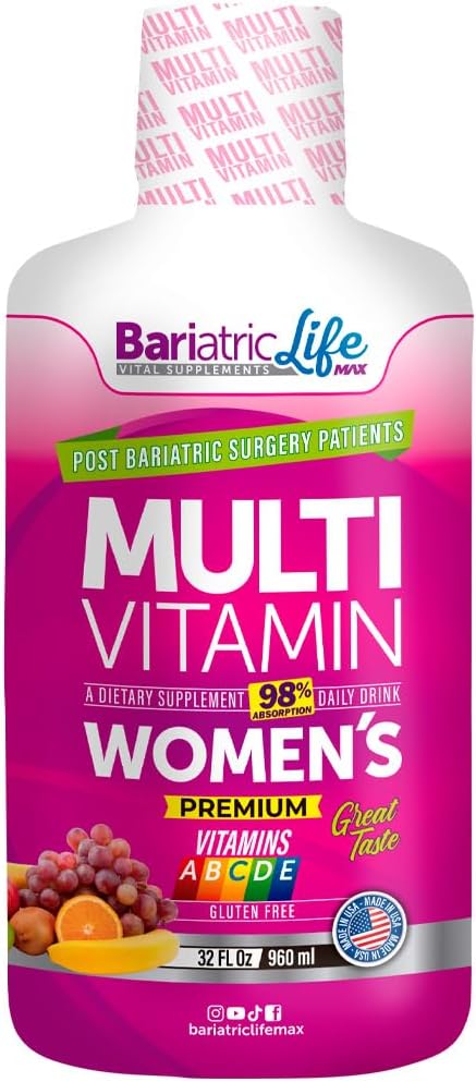 Multivitaminico Bariatrico per le donne con ferro, Formula post-sorgente completa, Vitamine 100+, Minerali e Aminoacidi, Senza zucchero. Tasso di assorbimento del 98%, Supporta energia, muscoli e salute cardiovascolare