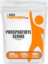 BulkSupplements.com Phosphatidylserine Powder - Phosphatidylserine Supplement, Fonte di Soia Fagioli - 300mg per Serving (60mg di Phosphatidylserine), 500g (1.1 lbs) (Pacchetto di 1)