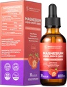 Magnesio Glycinate Gocce Liquide con Citrato di Magnesio & Taurate, L-teanina, Vitamina D3, B6 - Supporta Calma, Sonno, Rilassamento muscolare, Gambe & Energia, Zucchero-Free Fragola Flavor, 50mL