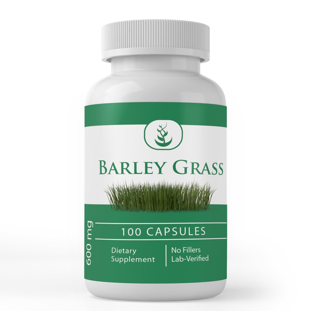 Ingrédients originaux purs Herbe d'orge, (100 Capsules) Toujours pur, sans additifs ou remplisseurs, laboratoire vérifié