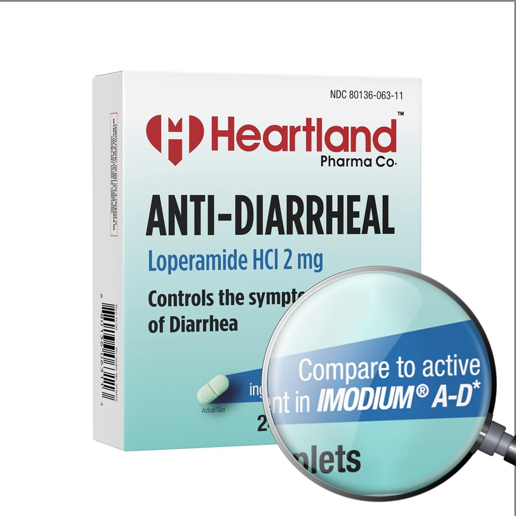 Loperamide HCL 2mg Caplet | Medicina antidiarrale | Rilievo di diarrea | Blister Pack | USA Prodotto | 24 Capelli