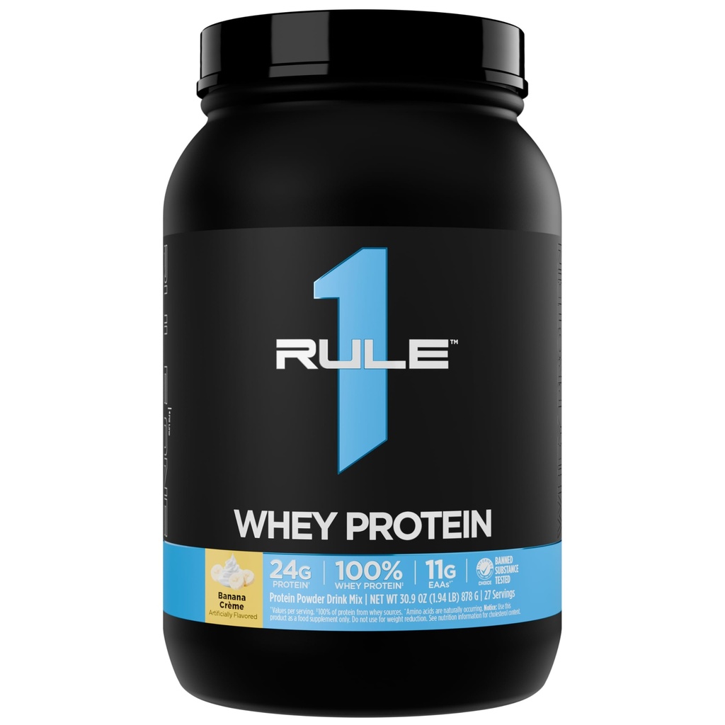 Regola 1 Whey Protein – 24g Proteine ad azione rapida da fonti all-Whey con EAAs e BCAA per il recupero di allenamento o in qualsiasi momento uso (2 Pounds*, Banana Crème)