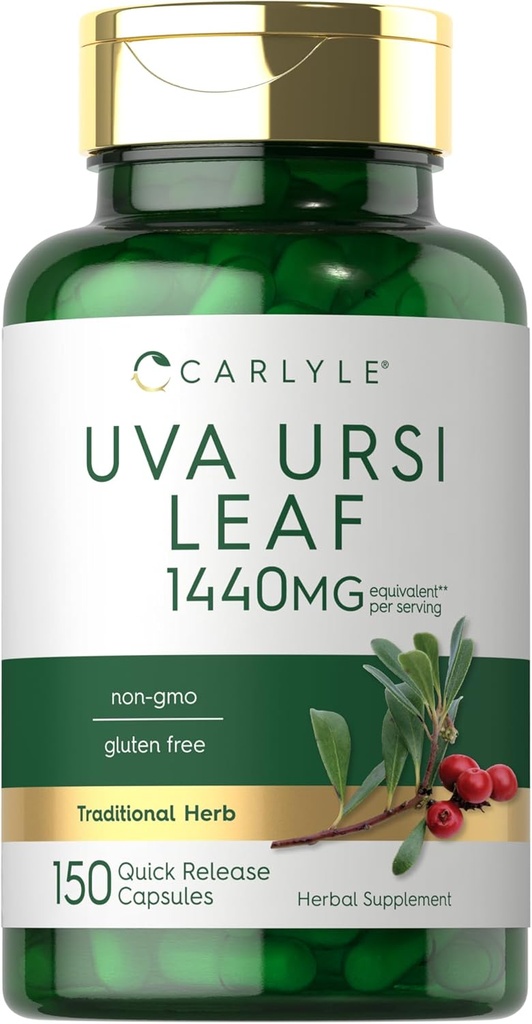 Carlyle Uva Ursi Kapseln | 1440mg | 150 Count | Kräuterblatt Extrakt | Non-GMO | Gluten kostenlose Ergänzung