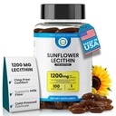 Lecitina di girasole 1200 mg, portata del latte, supporto senza soia e non OGM per l'allattamento mamme sblocca i denti di latte, cervello, Nerve & Liver Health, Phospholipid-Rich per la madre 100 Softgel
