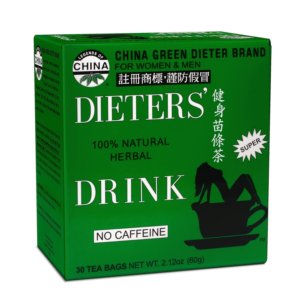 tè di zio Lee Cina dieta verde tè caffeina gratis, 2.12 Oz, 30 conte