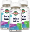 KAL Relax-a-Saurus, Supporto Stress Supplemento per bambini, L-teanina per i bambini con Herbal Stress Relief & Blend, Delicious Natural Grape Flavor, 60-Day Guarantee, 30 Chewables Pack di 3
