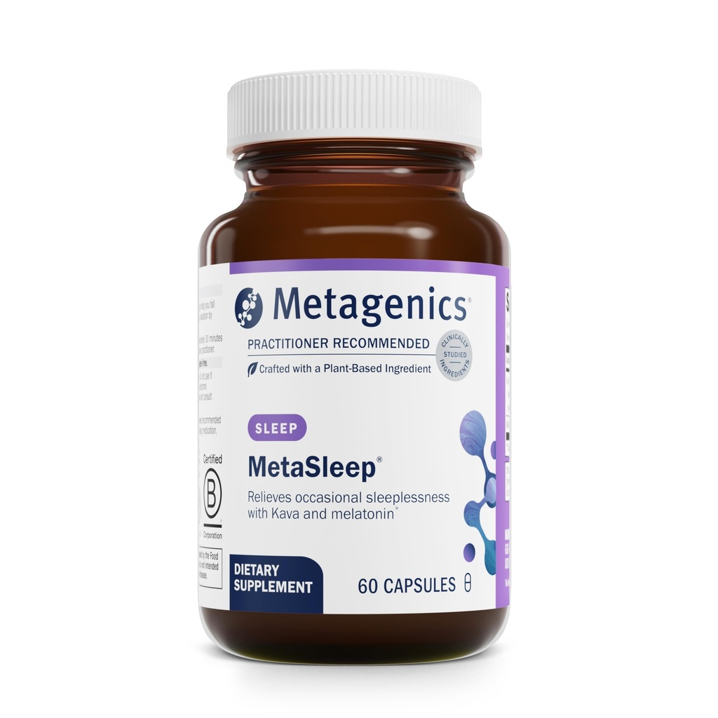 Metagenics - MetaSleep - Melatonina Dual-Phase con Kava Sleep Supplement - 60 capsule (Pack of 1)