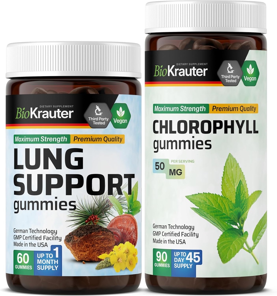 Supporto polmonare BIO KRAUTER 60 Gummies & Chlorophyll 90 Gummies