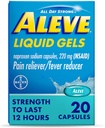 Aleve Pain Reliever & Fever Reducer Liquid Gels, Naproxen Sodium, Schmerzlinderung, 20 Count