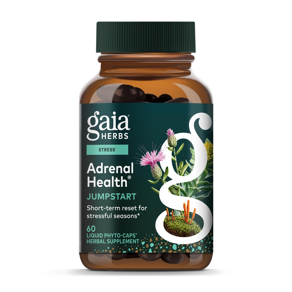 Gaia Herbs Jump Start - Aide à maintenir des niveaux d'énergie et de stress sains - avec Cordyceps, Schisandra, Rhodiola et réglisse - 60 phytocapsules liquides végétaliens (30 jours d'approvisionnement)