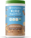 Stupefacente erba Kidz Superfood: Vegan Protein & Probiotics for Kids with Beet Root Powder & 1/2 Cup of Leafy Greens, Cioccolato estremo, 15 Serve