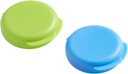 EZY DOSE Daily Round, Compact, Small, Discrete, Portable On-The-Go Pocket Pharmacy, Pill Box, Organizer und Vitamin Container, Snap Shut Lids, Travel Friendly, Blue and Green, 2 Pack, BPA Free