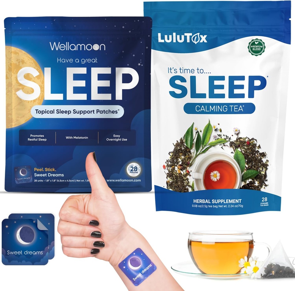 Wellamoon Sleep Patches & Lulutox Sleep Tea Bundle (28 Patches & 28 Serve)