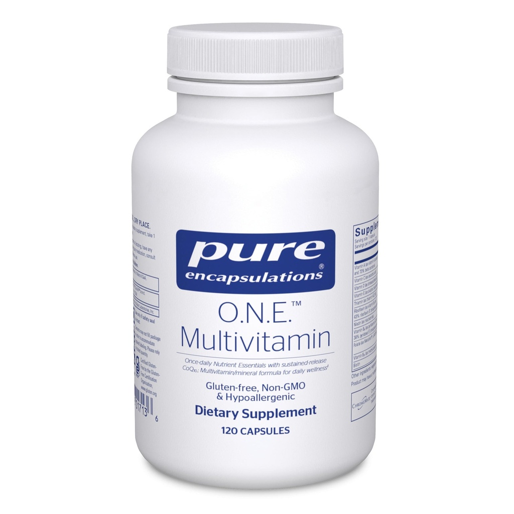 Pure Encapsulations O.N.E. Multivitamin - Una volta Daily Multivitamin con Antioxidant Complex Metafolin, CoQ10 e Lutein per supportare Vision, Funzione cognitiva e Salute Cellulare* - 120 Capsule