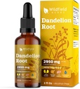 Estratto di radice di dente di leone Gocce 2000mg (Taraxacum officinale L.) Integratore di erbe Absorbs Meglio di capsule, 1 mese di fornitura, 84 Serve, Alcol-Free Tincture - 2 Oz, Confezione da 1