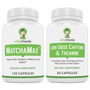 VitaMonk Energy & Focus Bundle: MatchaMax Organic Japanese Matcha Capsules Low Dose Caffeine und Theanine