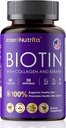 Biotina con collagene idrolizzato e Keratina, 5000mcg Biotina per la crescita dei capelli, produzione di pelle & Nails & Energy, USA Made - Vitamina A, C, D3, E, B1, B2, B7, B12 Complex