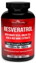 Resveratrol Ergänzung - 1400mg extra Stärke Formel mit Trauben Saatgut Extrakt, Grüner Tee Extrakt, Rotwein Extrakt - 60 Veggie Kapseln