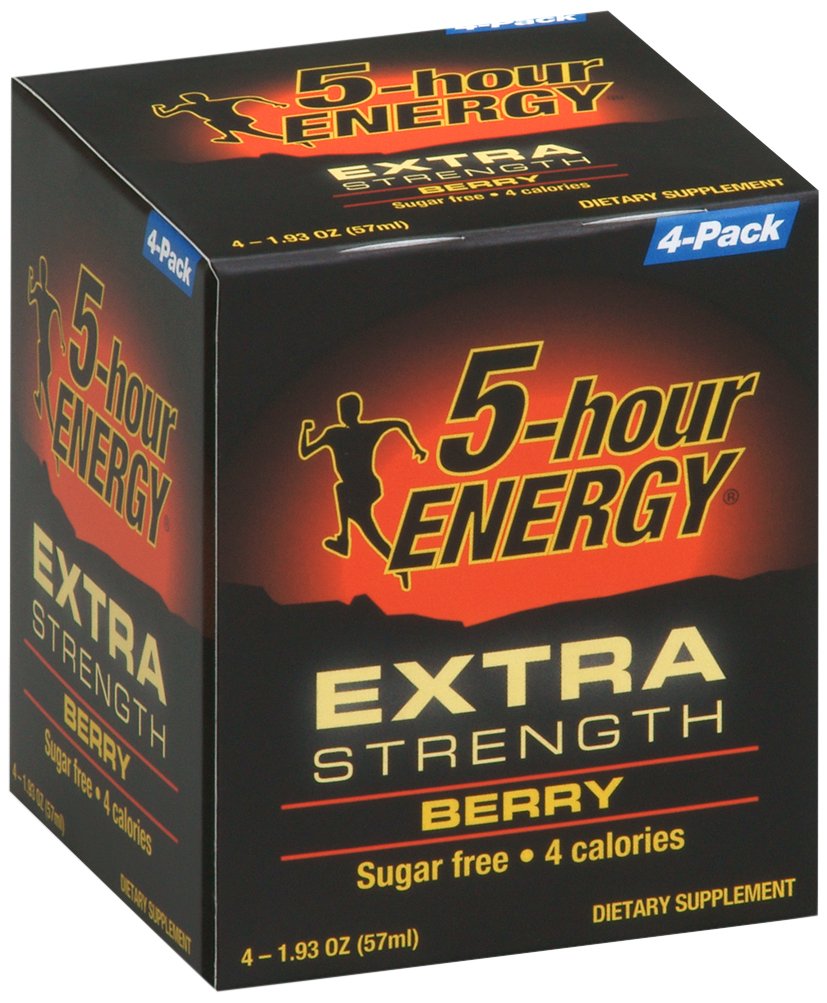 Supplément diététique supplémentaire énergie 5 heures, Berry, 4 comtes