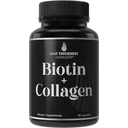 Biotin und Collagen Supplement – 10.000mcg Biotin + Bovine Collagen für dünn- und brüchige Haare. Advanced 2-in-1 Vitamin Complex. Unterstützt Thicker, gesünderes Haarwachstum für Frauen, Männer