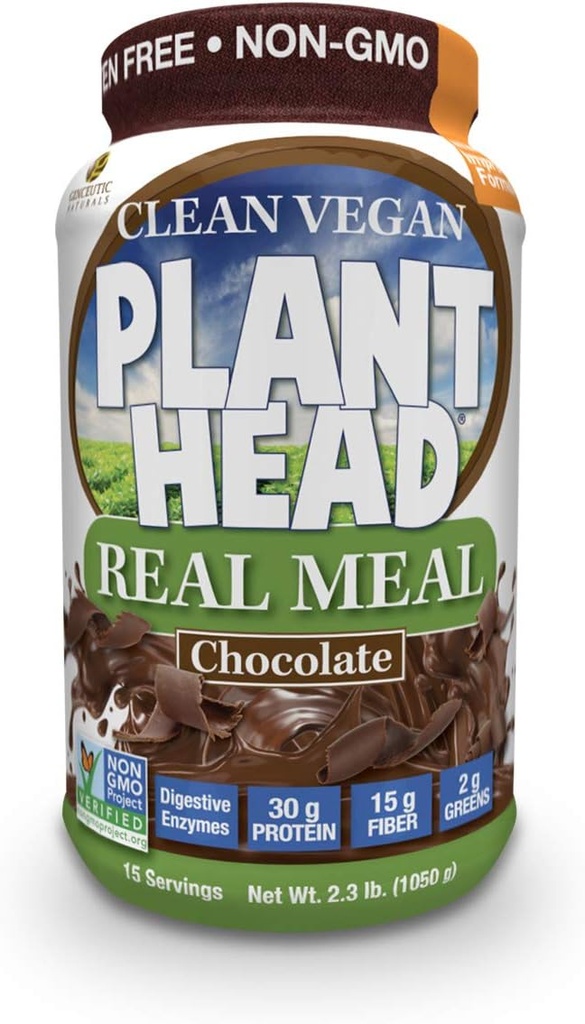 Genceutic Naturals Plant Head Integratore alimentare a base di farina reale, Cioccolato, 2.3 Pound