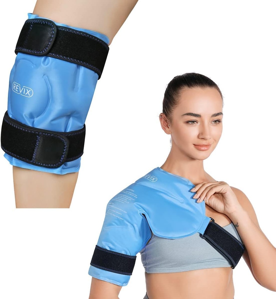 Pacchetto di ghiaccio REVIX REVIX per il sollievo del dolore del ginocchio e il pacchetto di ghiaccio della spalla per lesioni riutilizzabili