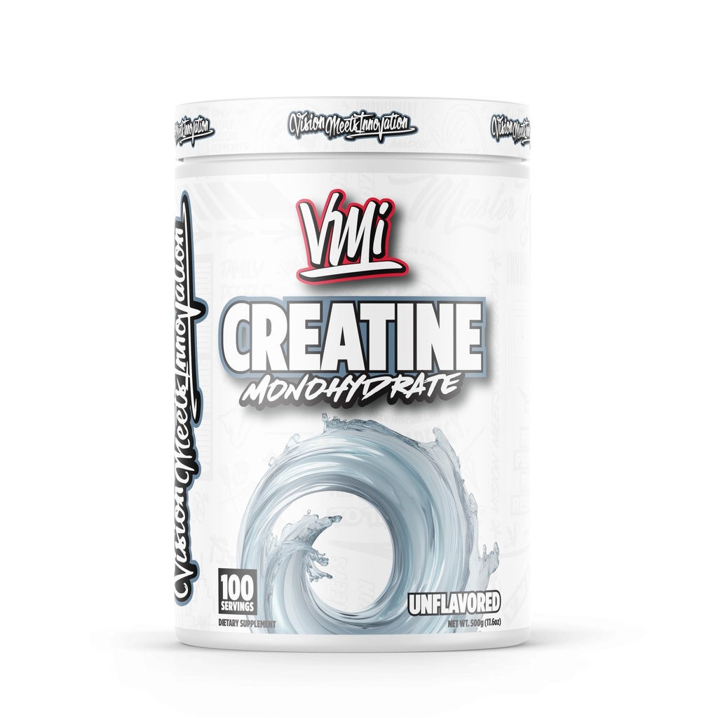 VMI Sport Kreatin Monohydrat Pulver Muskelmasse – Stärke – Größe – Leistung | 5 Gramm pro Servierung (100 Portionen, ungeflammt)