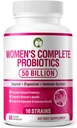 Probiotici per le donne 60 capsule | 50 miliardi di CFU Formulato scientificamente Multi Strain Probiotic Blend | Integratori organici con prebiotici per la salute delle donne (probiotici completi di donne)