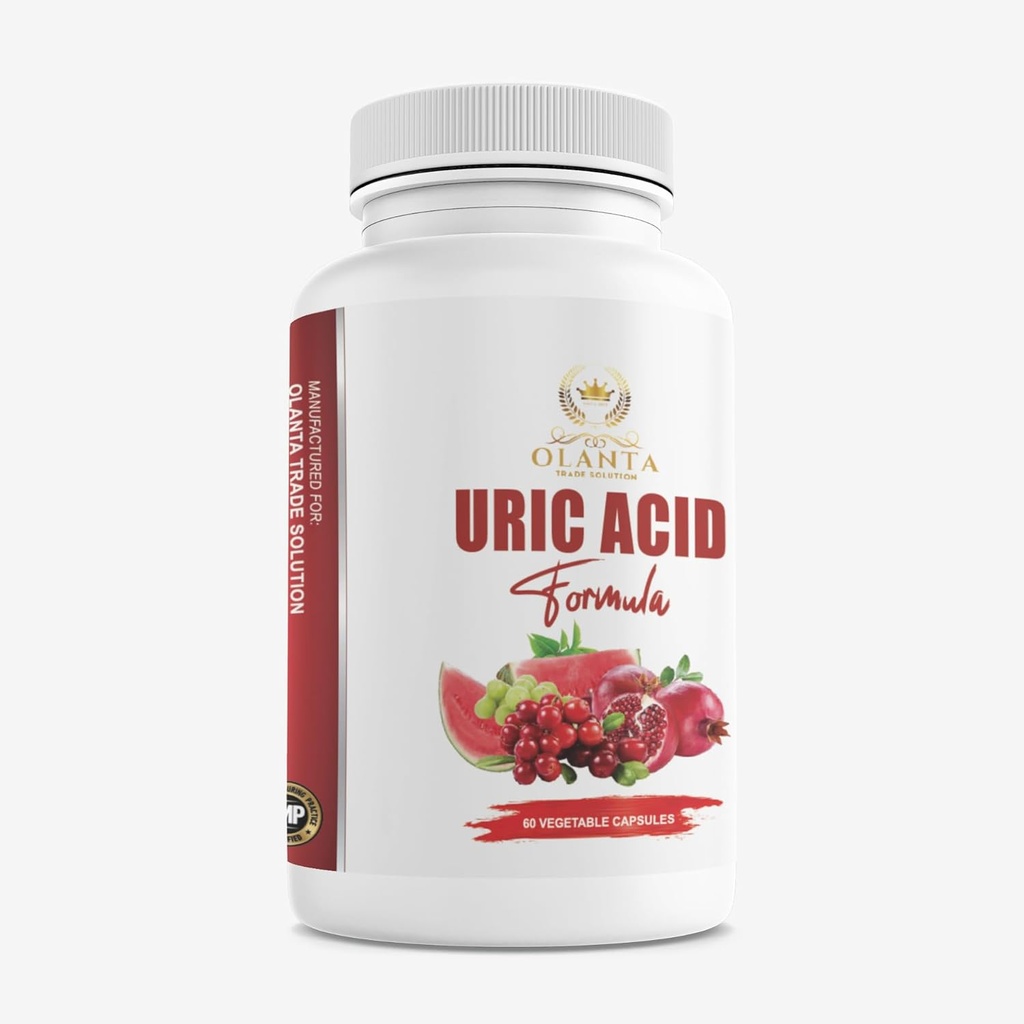 Acid Complex URIC Générique - Acide urique inférieur, Acide urique inférieur, Acide citrique, Graine de céleri, grenade, Tart Cherry, Haricots de café vert, Chardon de lait, Cranberry - 1 bouteille 60 Capsules